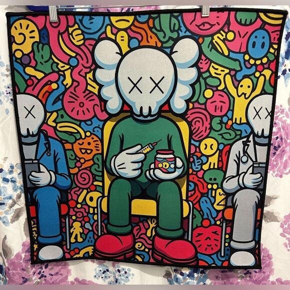 KAWS Companion XX Rug – 24x24” Street Art Decor - Picture 1 of 8